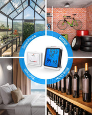 LABART TP65 Digital Wireless Hygrometer Temperature Humidity Monitor with Jumbo Touchscreen and Backlight